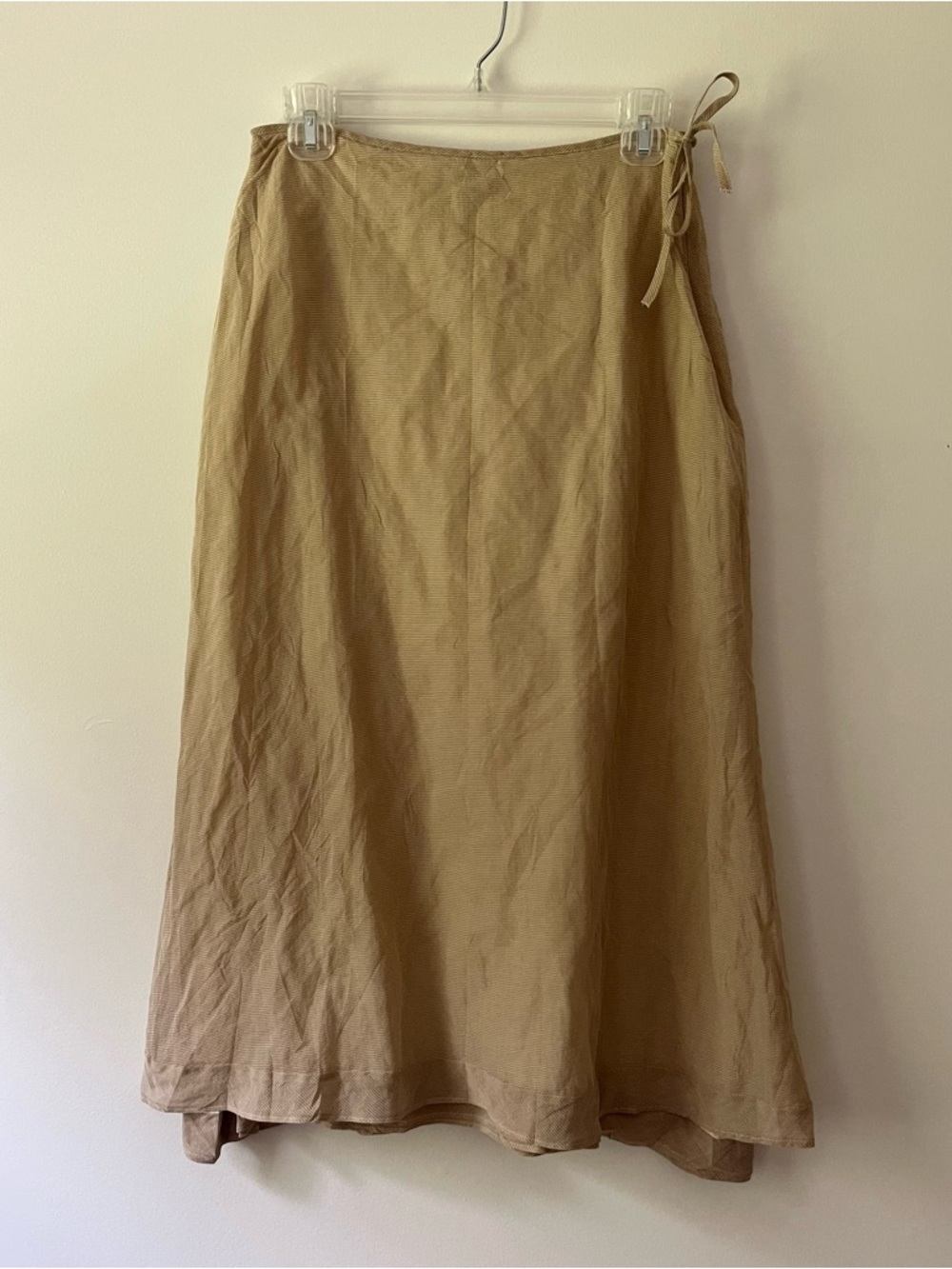 Lilith Paris Midi Skirt Medium Beige French Girl Cotton Lined Chic Folk Boho